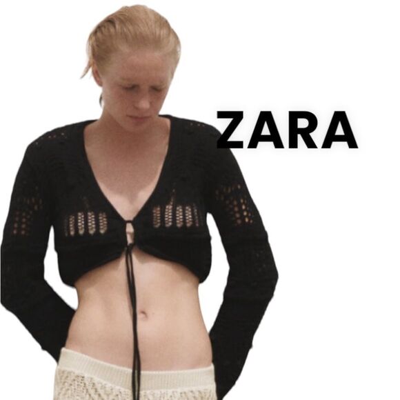 NWT Zara crocheted top/cover-up Size Medium - Picture 2 of 7